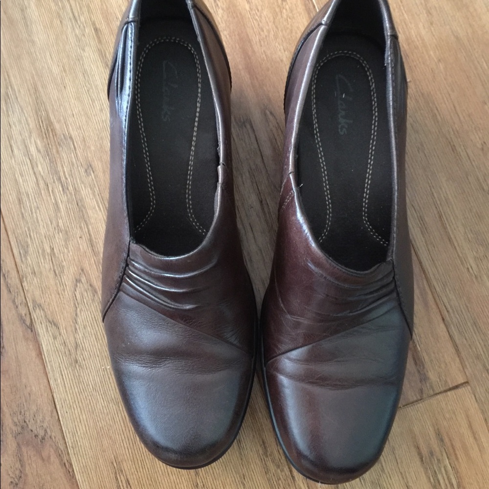 Clarks Brown Slip On Shoes
